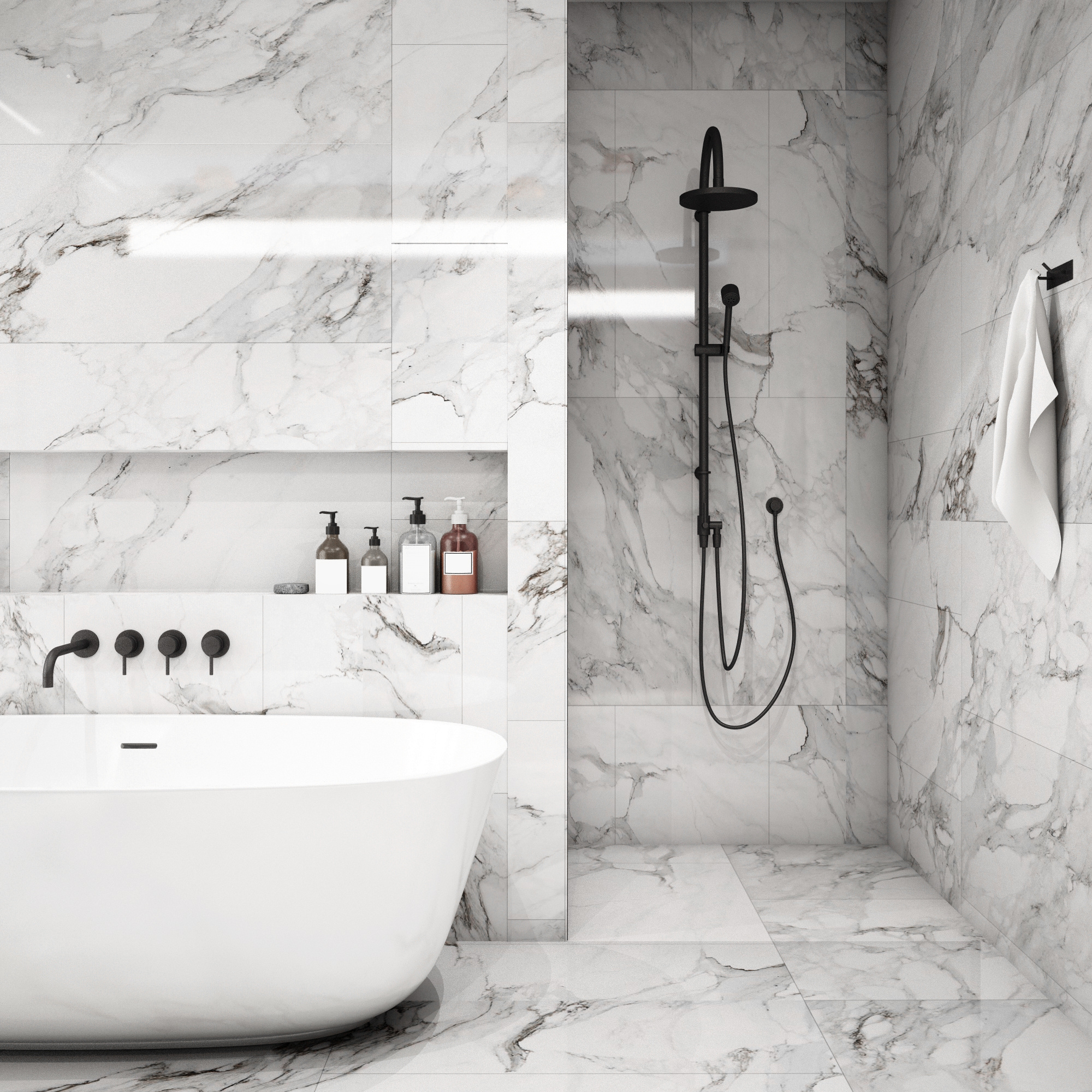 Modern Bathroom Interior design,trend design 2019 ,3d rendering ,3d illustration